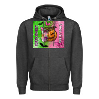 Charcoal Heather Sorta sweet sorta spooky Zipper Hoodie - NancyCooperArtShop