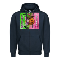 Navy Sorta sweet sorta spooky Zipper Hoodie - NancyCooperArtShop