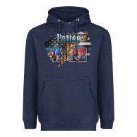Navy Police wife lightning bolt 4th of july Heavyweight Hoodie - HowdyJamesFarm