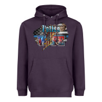 Plum Police wife lightning bolt 4th of july Heavyweight Hoodie - HowdyJamesFarm