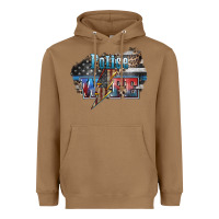 Toasted Coconut Police wife lightning bolt 4th of july Heavyweight Hoodie - HowdyJamesFarm