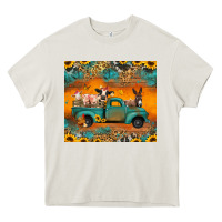 Cream farm animals truck Heavy Core Tee - Jasminsmagicworld