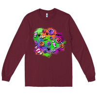 Burgundy halloween candy patches Long Sleeve Tee - BundleAndBundleShop