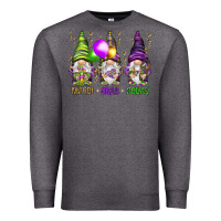Charcoal Heather Mardi Gras squad with gnomies Premium Sweatshirt - HowdyJamesFarm