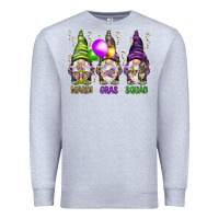 Heather Grey Mardi Gras squad with gnomies Premium Sweatshirt - HowdyJamesFarm