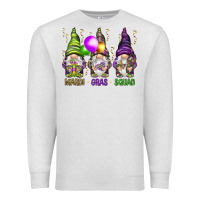 Oatmeal Heather Mardi Gras squad with gnomies Premium Sweatshirt - HowdyJamesFarm