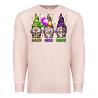 Pale Pink Mardi Gras squad with gnomies Premium Sweatshirt - HowdyJamesFarm
