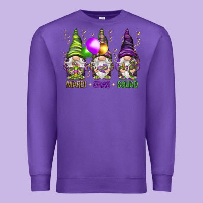 Mardi Gras Squad With Gnomies Premium Sweatshirt Designed By Howdyjamesfarm