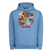 Pigment Pebble Blue One Loved Teacher Urban Hoodie - FaDigitalArtStudio