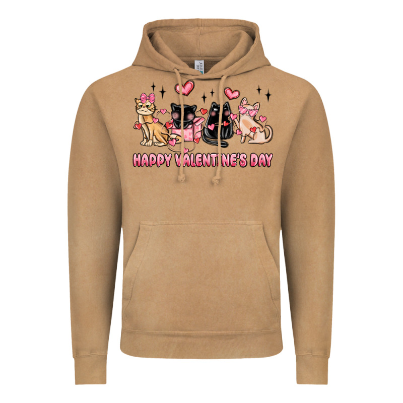 Happy Valentines Day Cats Vintage Hoodie by MaliasSmallBusiness | Teevron