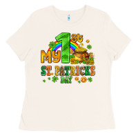 Bone my first st patricks day with coins and shamrocks Ladies Tee - AdoDesignShop