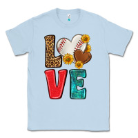 Dusty Blue western love baseball Classic Tee - NancyCooperArtShop