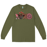 Army Green xoxo calf and gemstone Long Sleeve Tee - RanaPortraitStore