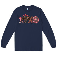 Navy xoxo calf and gemstone Long Sleeve Tee - RanaPortraitStore