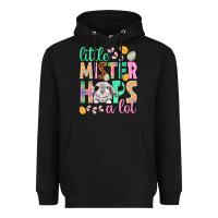 Black Little mister hops a lot Easter Day Heavyweight Hoodie - HowdyJamesFarm