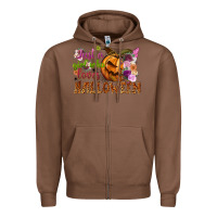 Chestnut Just a girl who loves Halloween Zipper Hoodie - NancyCooperArtShop