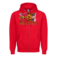 Red Just a girl who loves Halloween Zipper Hoodie - NancyCooperArtShop