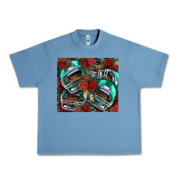 Pebble Blue floral american football  helmet Urban Heavy Tee - NancyCooperArtShop
