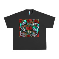Pigment Black floral american football  helmet Urban Heavy Tee - NancyCooperArtShop