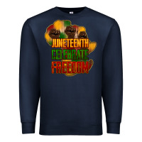 Navy Juneteenth celebrate freedom Premium Sweatshirt - HowdyJamesFarm