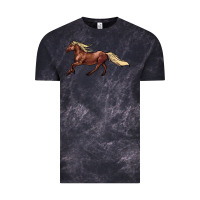 Cloud Black running horse Vintage Tee - NancyCooperArtShop