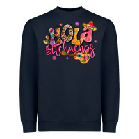 Navy hola bitchachos mexico cinco de mayo Heavyweight Sweatshirt - LillyAllenDesigns