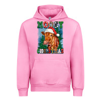 Fuchsia Pink mooey christmas heifer Urban Hoodie - FaDigitalArtStudio