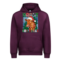 Mauve Wine mooey christmas heifer Urban Hoodie - FaDigitalArtStudio