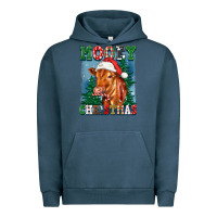 Pigment Midnight Navy mooey christmas heifer Urban Hoodie - FaDigitalArtStudio