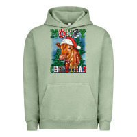 Pigment Oil Green mooey christmas heifer Urban Hoodie - FaDigitalArtStudio