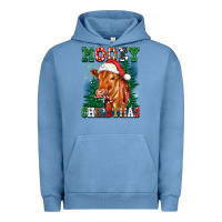 Pigment Pebble Blue mooey christmas heifer Urban Hoodie - FaDigitalArtStudio