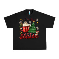 Black 'tis the season with christmas tree and hot cocoa Urban Heavy Tee - MaliasSmallBusiness
