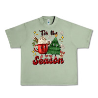 Oil Green 'tis the season with christmas tree and hot cocoa Urban Heavy Tee - MaliasSmallBusiness