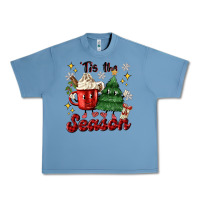 Pebble Blue 'tis the season with christmas tree and hot cocoa Urban Heavy Tee - MaliasSmallBusiness