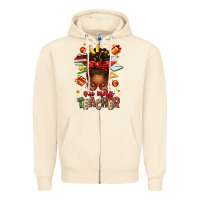 Sandshell one merry teacher afro messy bun Zipper Hoodie - texasbilliewilder