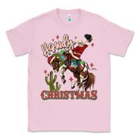 Bubblegum Pink howdy christmas cowboy santa Classic Tee - MaliasSmallBusiness