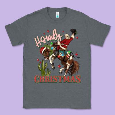 Howdy Christmas Cowboy Santa Classic Tee Designed By Maliassmallbusiness