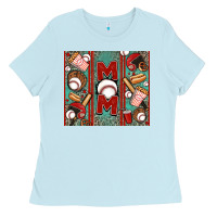 Baby Blue baseball mom Ladies Tee - Jasminsmagicworld