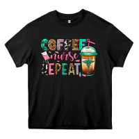 Black nurse coffee repeat Heavy Core Tee - Jasminsmagicworld