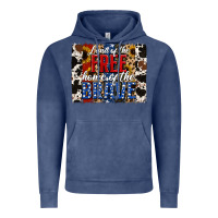 Vintage Denim land of the free  th of july brushstroke Vintage Hoodie - Jasminsmagicworld