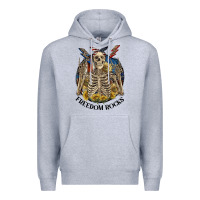 Heather Grey freedom rocks Premium Hoodie - CowGirlArtShop