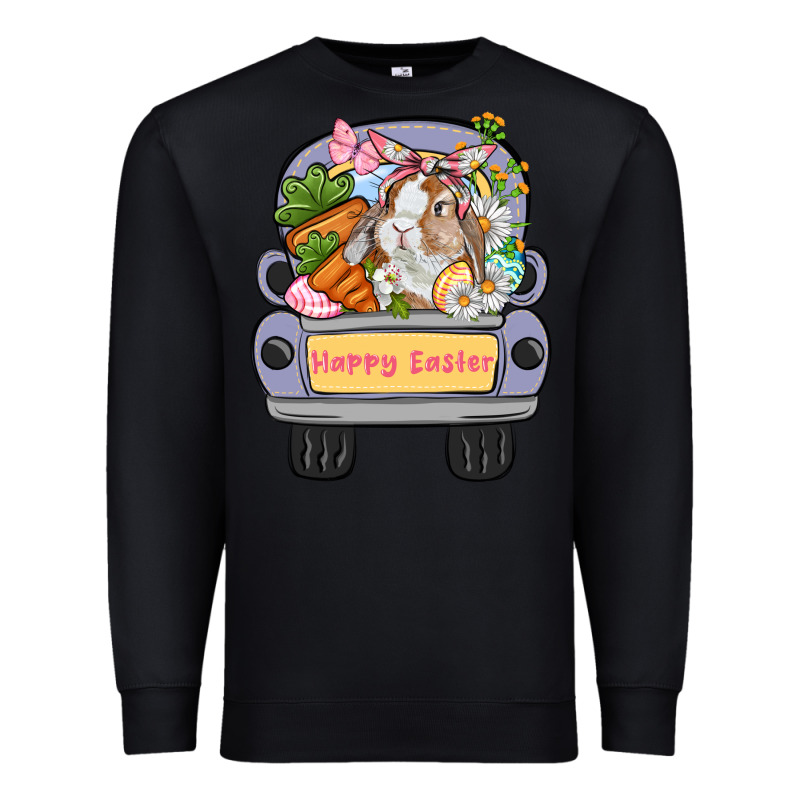 Happy Easter Bunny Truck Easter Day Premium Sweatshirt by CowGirlArtShop | Teevron