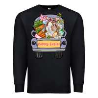 Black Happy Easter bunny truck Easter Day Premium Sweatshirt - CowGirlArtShop