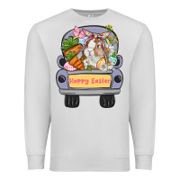 Dove Grey Happy Easter bunny truck Easter Day Premium Sweatshirt - CowGirlArtShop