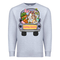 Heather Grey Happy Easter bunny truck Easter Day Premium Sweatshirt - CowGirlArtShop