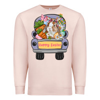 Pale Pink Happy Easter bunny truck Easter Day Premium Sweatshirt - CowGirlArtShop