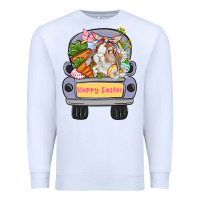 White Happy Easter bunny truck Easter Day Premium Sweatshirt - CowGirlArtShop