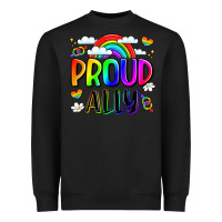 Black proud ally Heavyweight Sweatshirt - LillyAllenDesigns