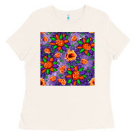 Bone pumpkin flower halloween seamless pattern Ladies Tee - BundleAndBundleShop