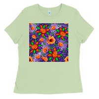 Matcha pumpkin flower halloween seamless pattern Ladies Tee - BundleAndBundleShop